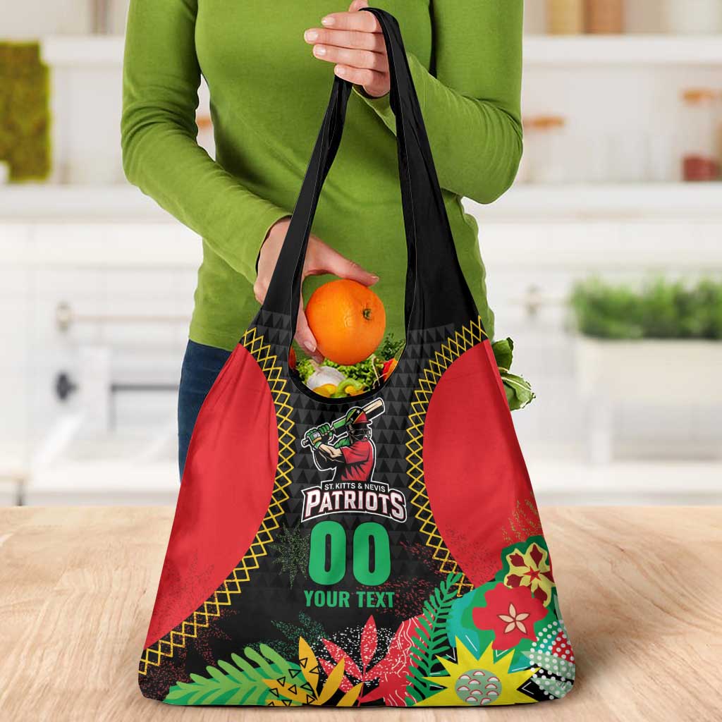 Custom Caribbean Cricket St Kitts and Nevis Grocery Bag Two Islands One Fire Patriots Crown 2025 - Black - Wonder Print Shop