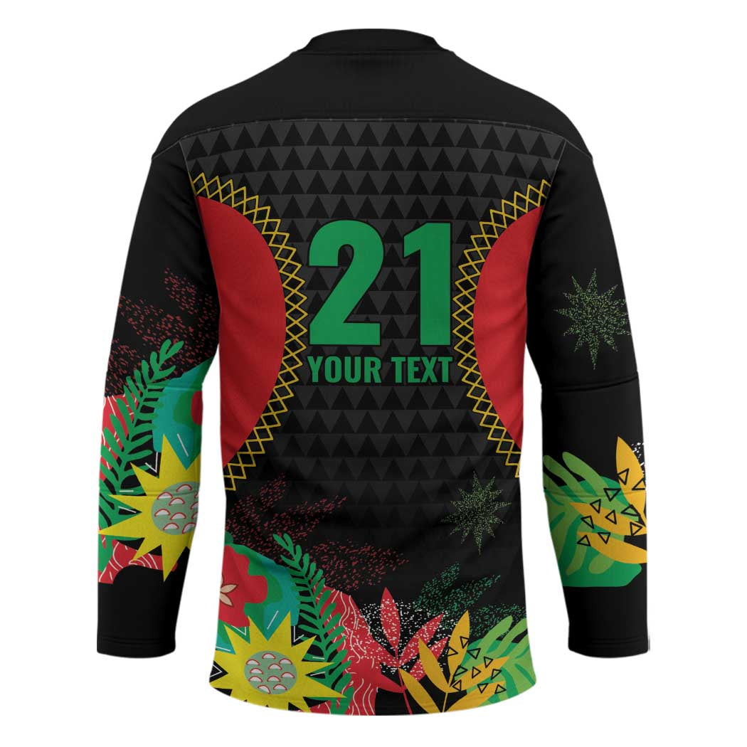 Custom Caribbean Cricket St Kitts and Nevis Hockey Jersey Two Islands One Fire Patriots Crown 2025 - Black - Wonder Print Shop