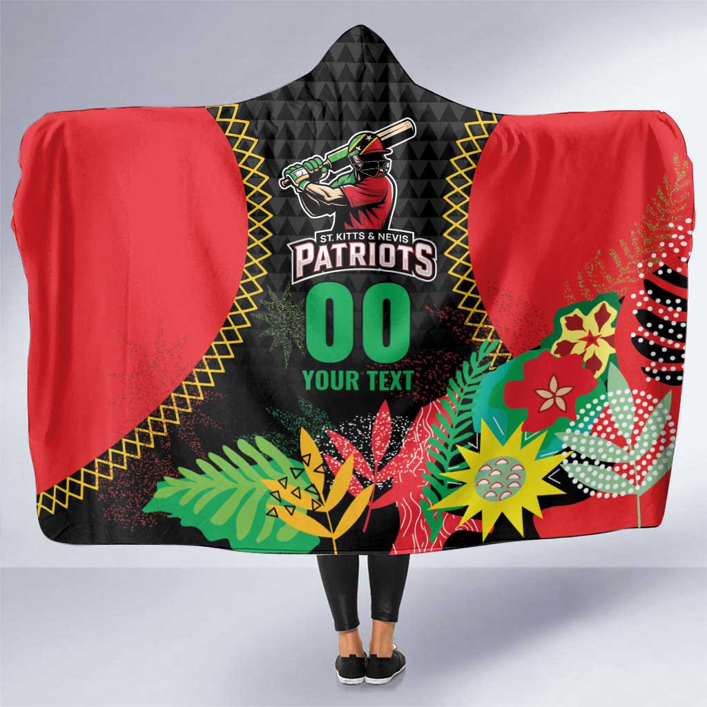 Custom Caribbean Cricket St Kitts and Nevis Hooded Blanket Two Islands One Fire Patriots Crown 2025 - Black - Wonder Print Shop