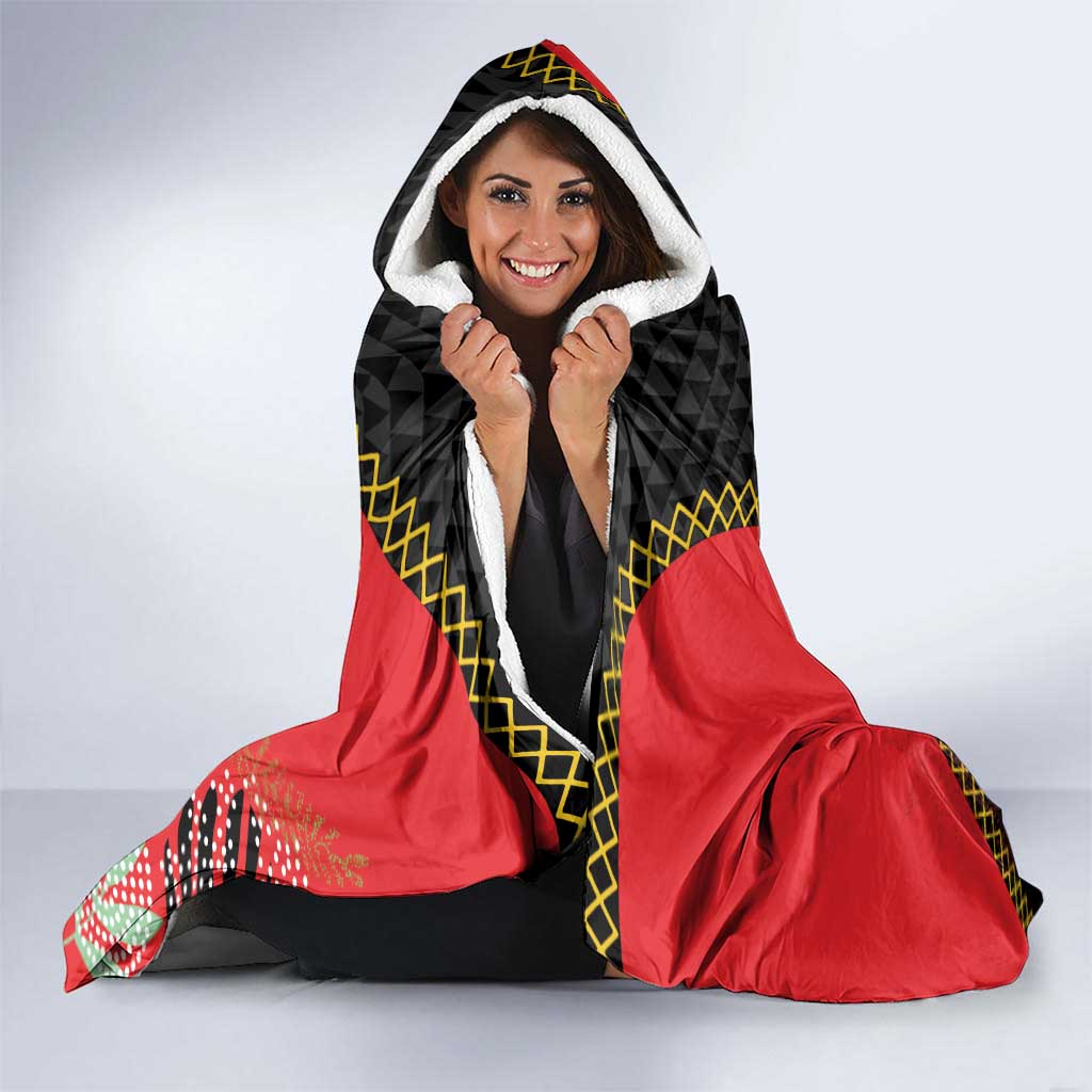 Custom Caribbean Cricket St Kitts and Nevis Hooded Blanket Two Islands One Fire Patriots Crown 2025 - Black - Wonder Print Shop