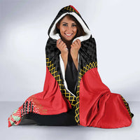 Custom Caribbean Cricket St Kitts and Nevis Hooded Blanket Two Islands One Fire Patriots Crown 2025 - Black - Wonder Print Shop