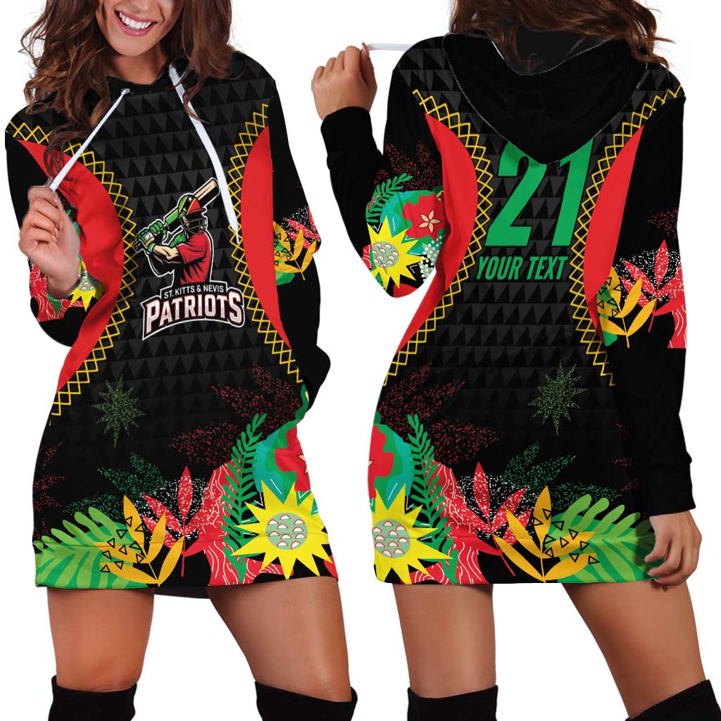 Custom Caribbean Cricket St Kitts and Nevis Hoodie Dress Two Islands One Fire Patriots Crown 2025 - Black - Wonder Print Shop