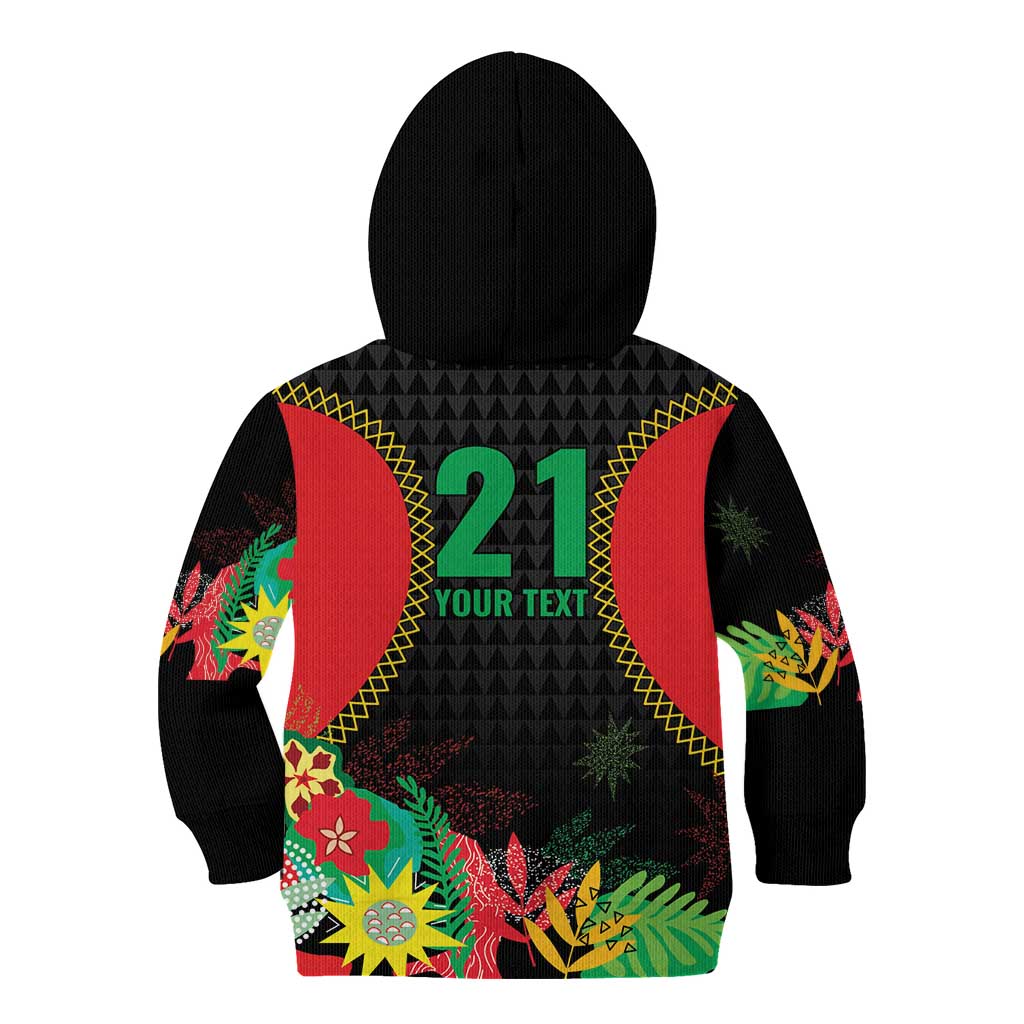 Custom Caribbean Cricket St Kitts and Nevis Kid Hoodie Two Islands One Fire Patriots Crown 2025 - Black - Wonder Print Shop
