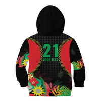 Custom Caribbean Cricket St Kitts and Nevis Kid Hoodie Two Islands One Fire Patriots Crown 2025 - Black - Wonder Print Shop