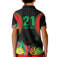 Custom Caribbean Cricket St Kitts and Nevis Kid Polo Shirt Two Islands One Fire Patriots Crown 2025 - Black - Wonder Print Shop