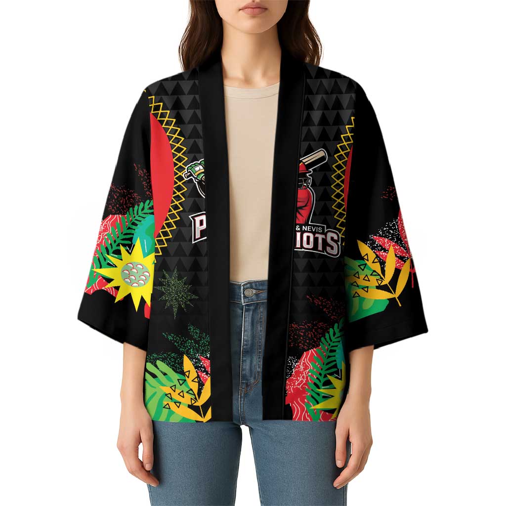 Custom Caribbean Cricket St Kitts and Nevis Kimono Two Islands One Fire Patriots Crown 2025 - Black - Wonder Print Shop