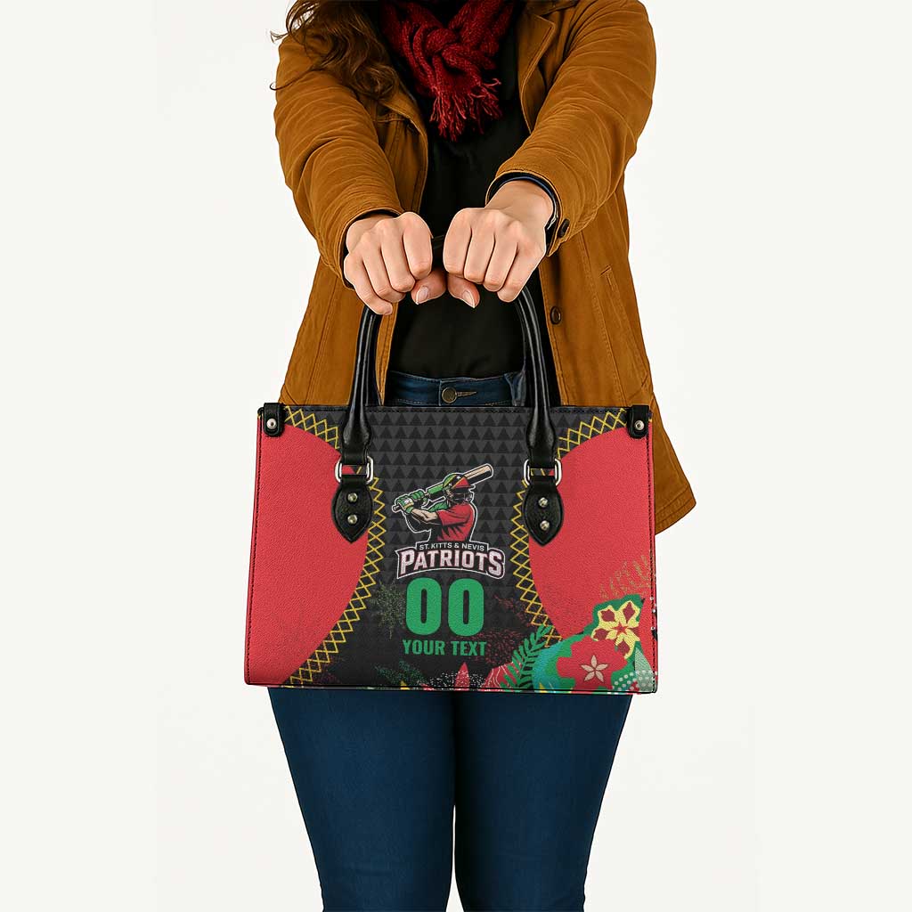 Custom Caribbean Cricket St Kitts and Nevis Leather Bag Two Islands One Fire Patriots Crown 2025 - Black - Wonder Print Shop