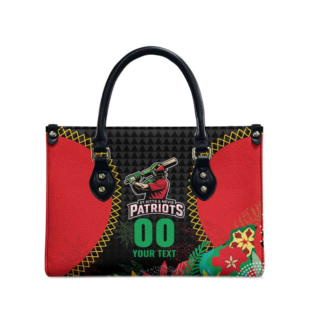 Custom Caribbean Cricket St Kitts and Nevis Leather Bag Two Islands One Fire Patriots Crown 2025 - Black - Wonder Print Shop