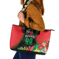 Custom Caribbean Cricket St Kitts and Nevis Leather Tote Bag Two Islands One Fire Patriots Crown 2025 - Black - Wonder Print Shop