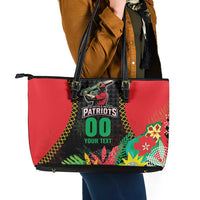 Custom Caribbean Cricket St Kitts and Nevis Leather Tote Bag Two Islands One Fire Patriots Crown 2025 - Black - Wonder Print Shop