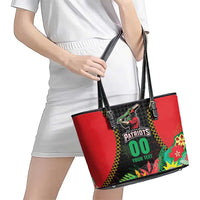 Custom Caribbean Cricket St Kitts and Nevis Leather Tote Bag Two Islands One Fire Patriots Crown 2025 - Black - Wonder Print Shop