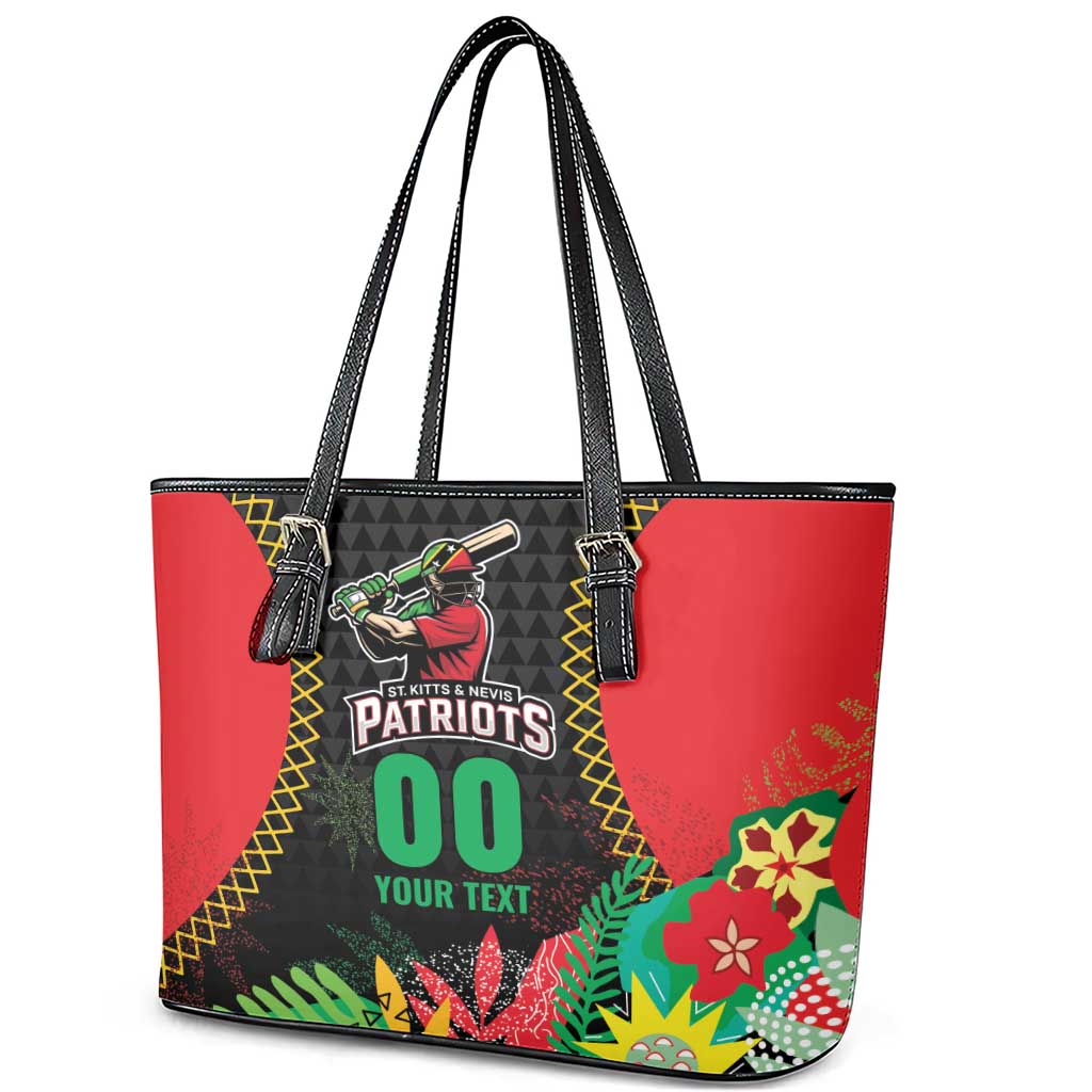 Custom Caribbean Cricket St Kitts and Nevis Leather Tote Bag Two Islands One Fire Patriots Crown 2025 - Black - Wonder Print Shop