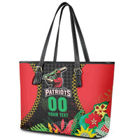 Custom Caribbean Cricket St Kitts and Nevis Leather Tote Bag Two Islands One Fire Patriots Crown 2025 - Black - Wonder Print Shop