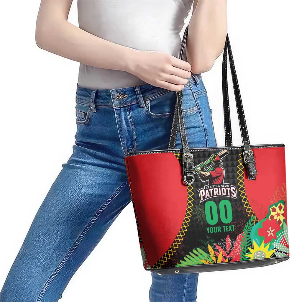 Custom Caribbean Cricket St Kitts and Nevis Leather Tote Bag Two Islands One Fire Patriots Crown 2025 - Black - Wonder Print Shop