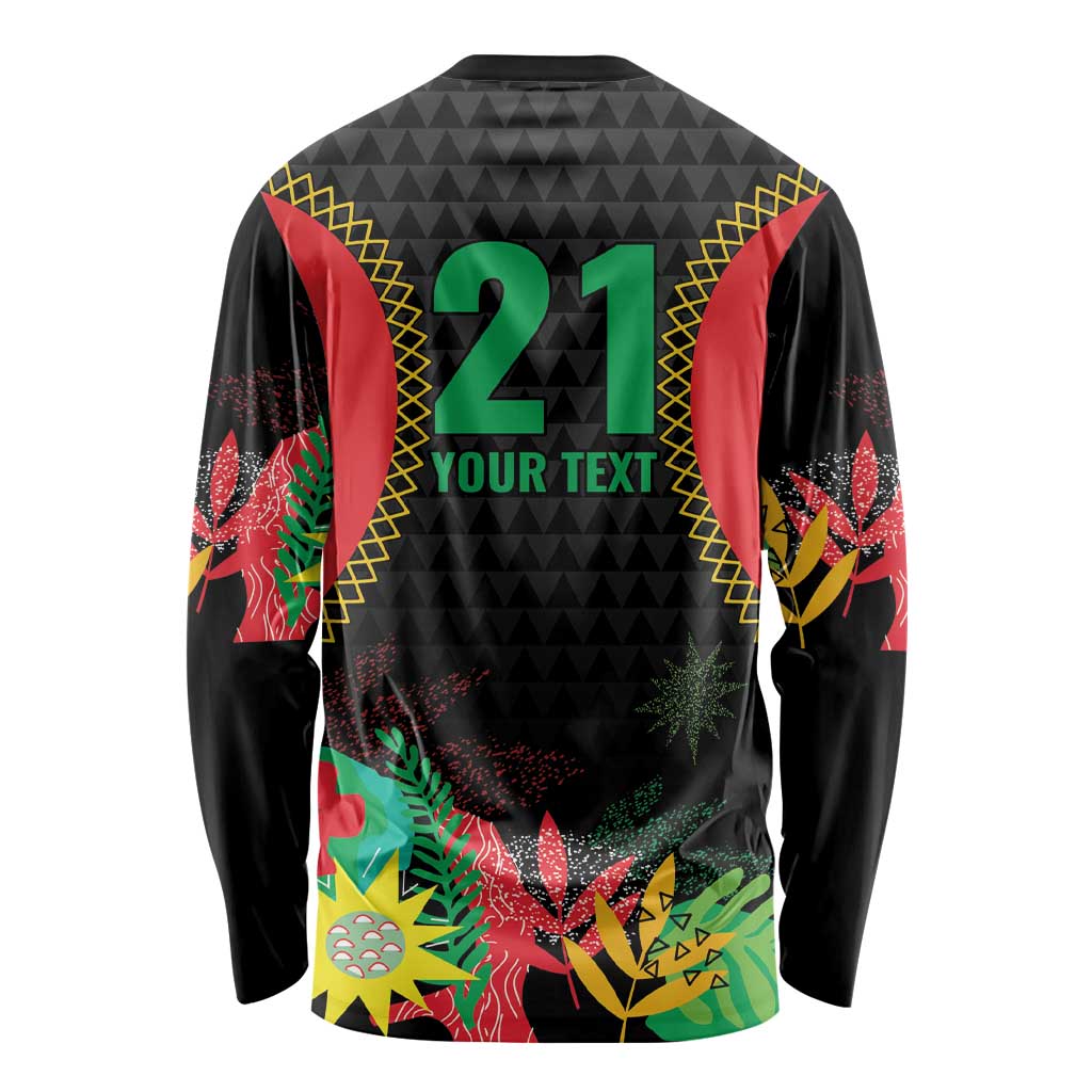 Custom Caribbean Cricket St Kitts and Nevis Long Sleeve Shirt Two Islands One Fire Patriots Crown 2025 - Black - Wonder Print Shop