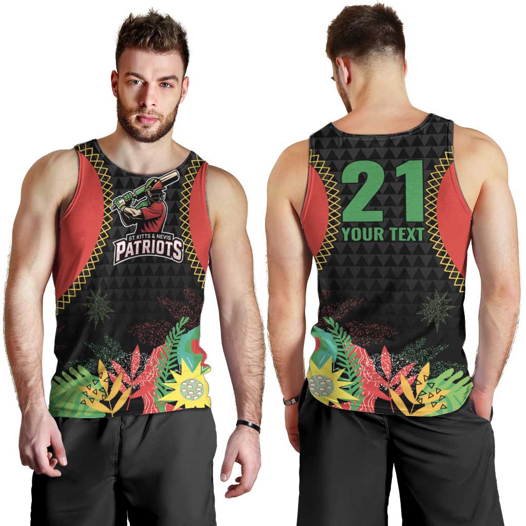 Custom Caribbean Cricket St Kitts and Nevis Men Tank Top Two Islands One Fire Patriots Crown 2025 - Black - Wonder Print Shop