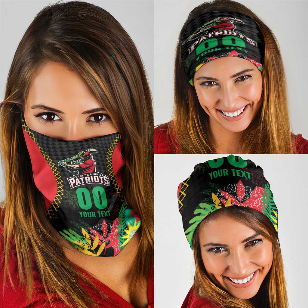 Custom Caribbean Cricket St Kitts and Nevis Neck Gaiter Two Islands One Fire Patriots Crown 2025 - Black - Wonder Print Shop