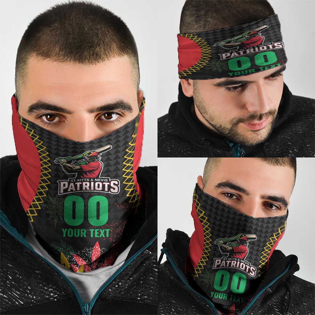 Custom Caribbean Cricket St Kitts and Nevis Neck Gaiter Two Islands One Fire Patriots Crown 2025 - Black - Wonder Print Shop