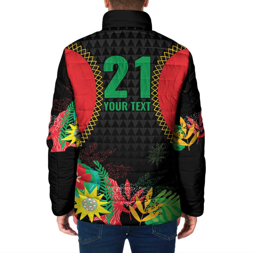 Custom Caribbean Cricket St Kitts and Nevis Padded Jacket Two Islands One Fire Patriots Crown 2025 - Black - Wonder Print Shop