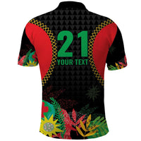 Custom Caribbean Cricket St Kitts and Nevis Polo Shirt Two Islands One Fire Patriots Crown 2025 - Black - Wonder Print Shop