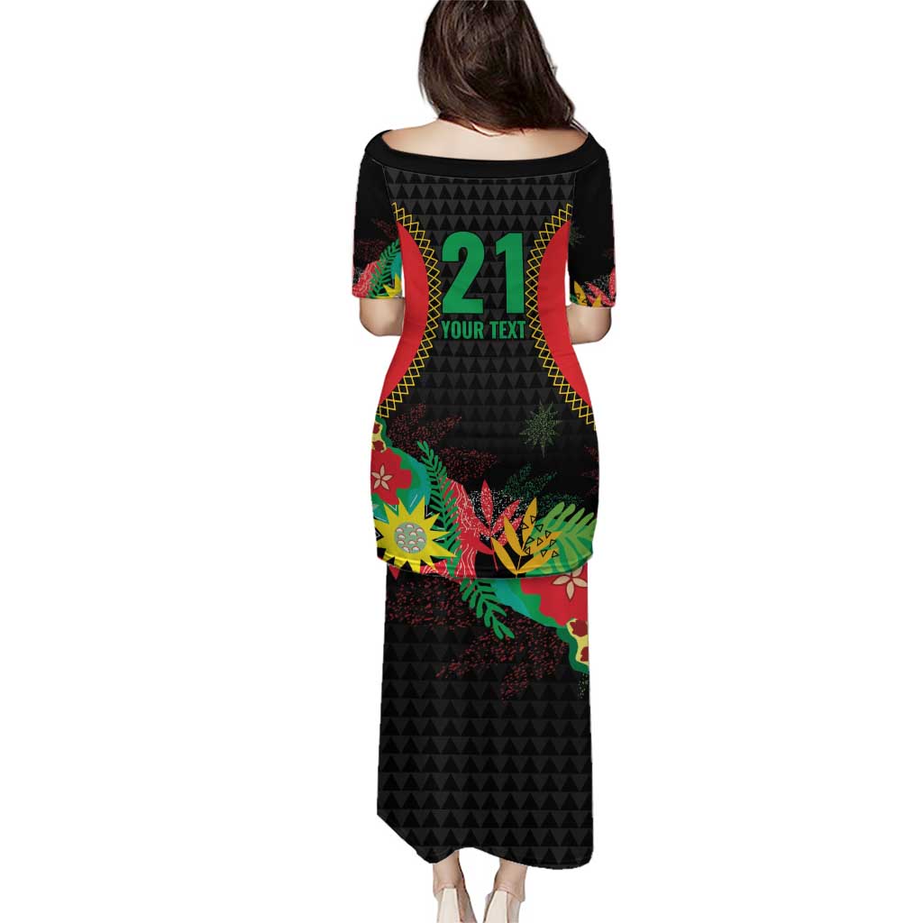 Custom Caribbean Cricket St Kitts and Nevis Puletasi Two Islands One Fire Patriots Crown 2025 - Black - Wonder Print Shop