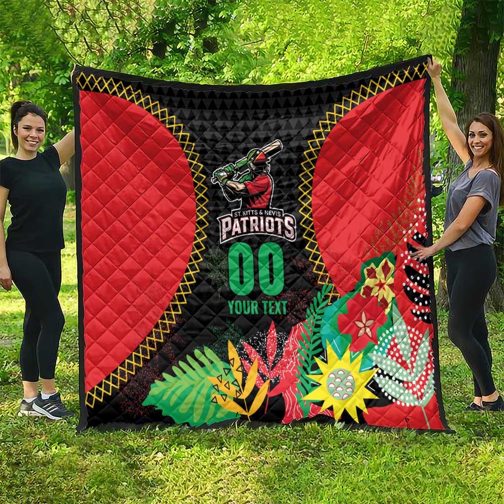 Custom Caribbean Cricket St Kitts and Nevis Quilt Two Islands One Fire Patriots Crown 2025 - Black - Wonder Print Shop