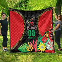 Custom Caribbean Cricket St Kitts and Nevis Quilt Two Islands One Fire Patriots Crown 2025 - Black - Wonder Print Shop