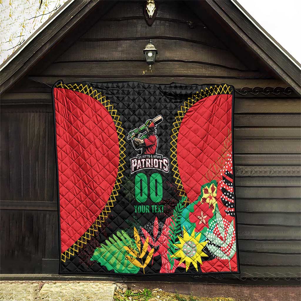 Custom Caribbean Cricket St Kitts and Nevis Quilt Two Islands One Fire Patriots Crown 2025 - Black - Wonder Print Shop