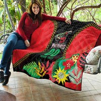 Custom Caribbean Cricket St Kitts and Nevis Quilt Two Islands One Fire Patriots Crown 2025 - Black - Wonder Print Shop