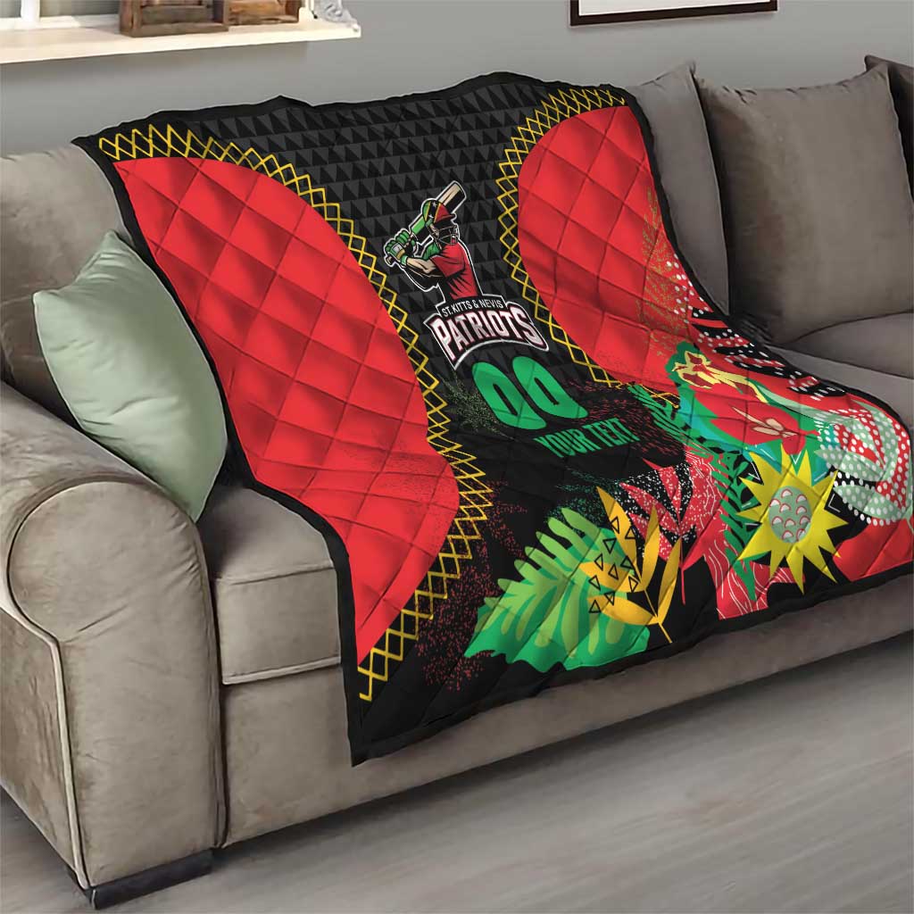 Custom Caribbean Cricket St Kitts and Nevis Quilt Two Islands One Fire Patriots Crown 2025 - Black - Wonder Print Shop
