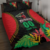 Custom Caribbean Cricket St Kitts and Nevis Quilt Bed Set Two Islands One Fire Patriots Crown 2025 - Black - Wonder Print Shop