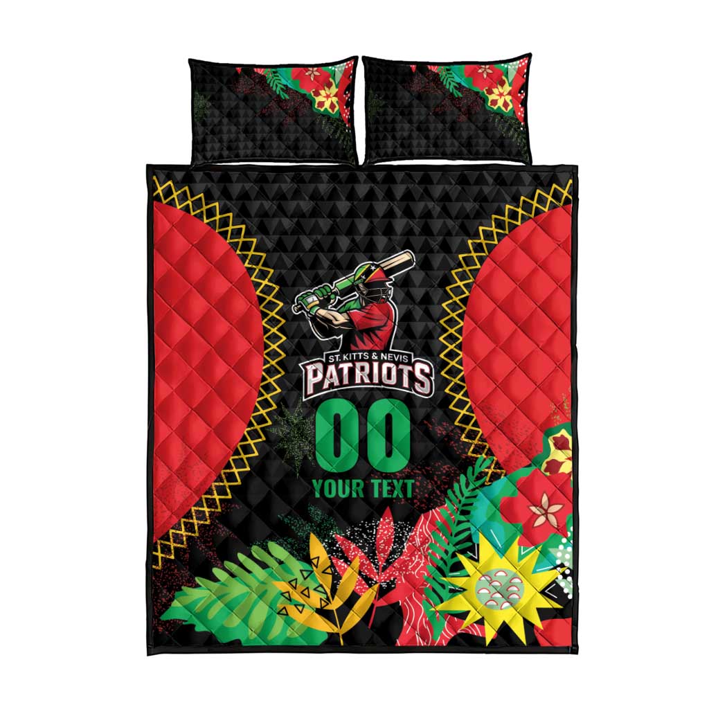 Custom Caribbean Cricket St Kitts and Nevis Quilt Bed Set Two Islands One Fire Patriots Crown 2025 - Black - Wonder Print Shop