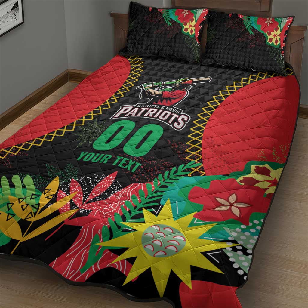 Custom Caribbean Cricket St Kitts and Nevis Quilt Bed Set Two Islands One Fire Patriots Crown 2025 - Black - Wonder Print Shop
