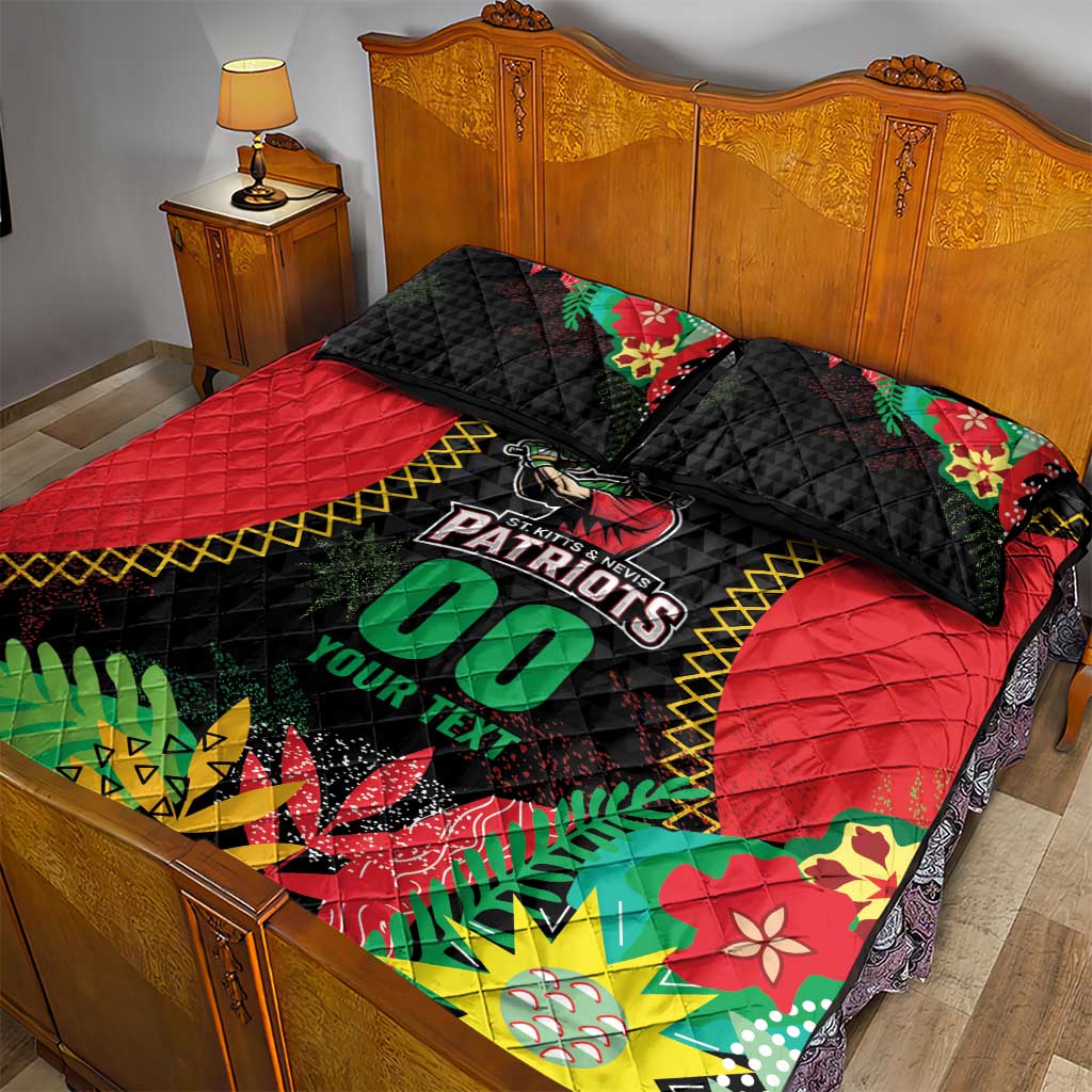 Custom Caribbean Cricket St Kitts and Nevis Quilt Bed Set Two Islands One Fire Patriots Crown 2025 - Black - Wonder Print Shop