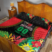 Custom Caribbean Cricket St Kitts and Nevis Quilt Bed Set Two Islands One Fire Patriots Crown 2025 - Black - Wonder Print Shop