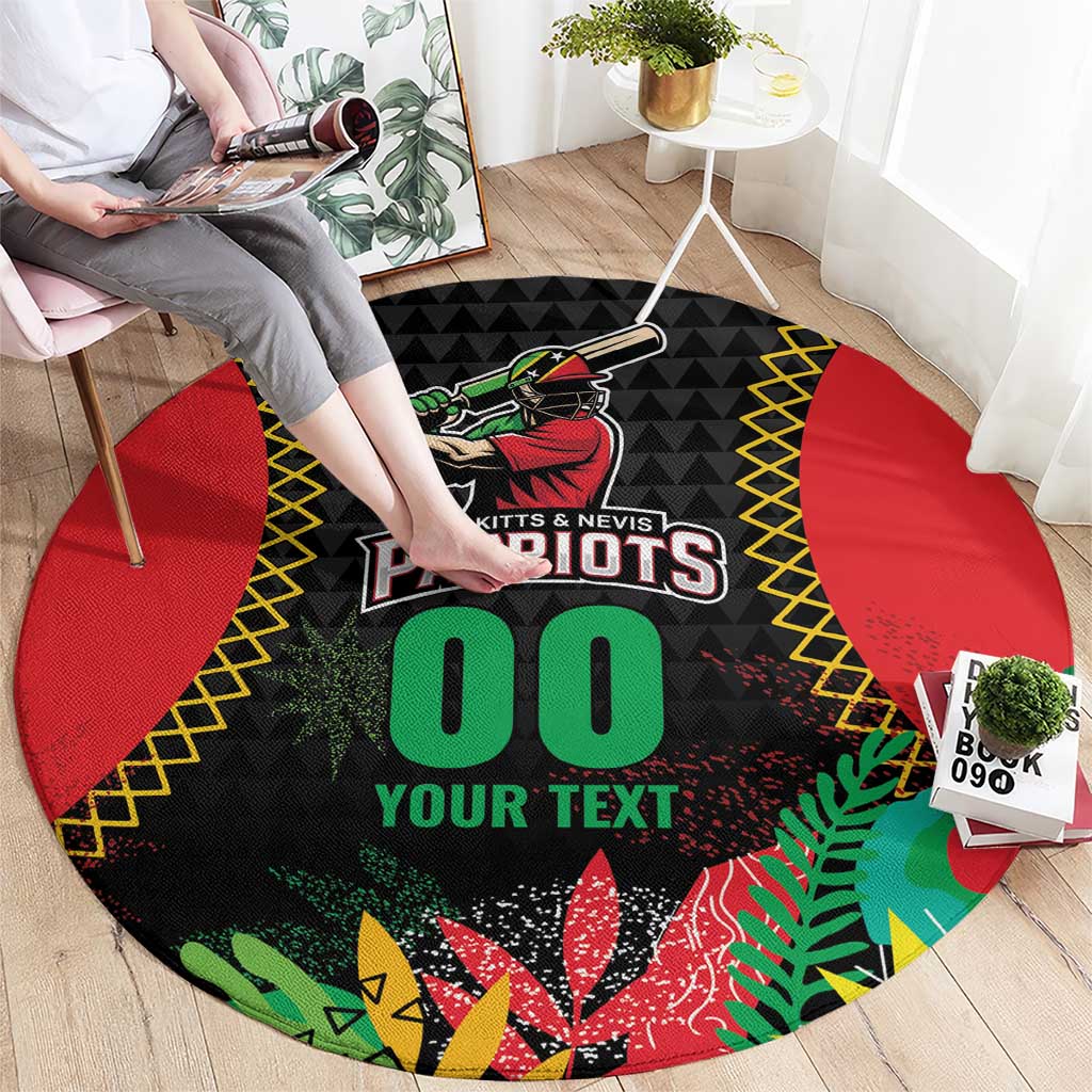Custom Caribbean Cricket St Kitts and Nevis Round Carpet Two Islands One Fire Patriots Crown 2025 - Black - Wonder Print Shop