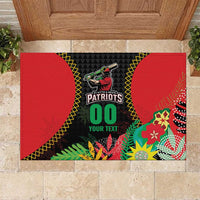 Custom Caribbean Cricket St Kitts and Nevis Rubber Doormat Two Islands One Fire Patriots Crown 2025 - Black - Wonder Print Shop