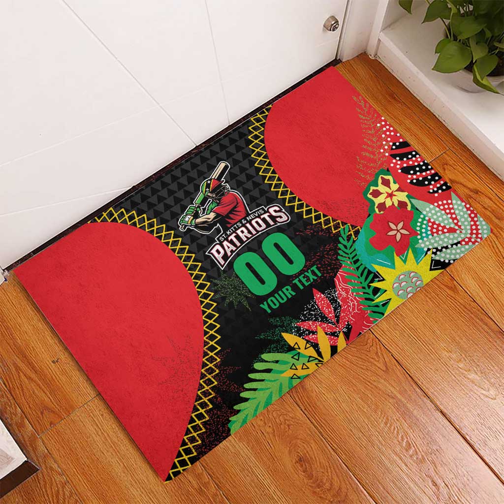 Custom Caribbean Cricket St Kitts and Nevis Rubber Doormat Two Islands One Fire Patriots Crown 2025 - Black - Wonder Print Shop