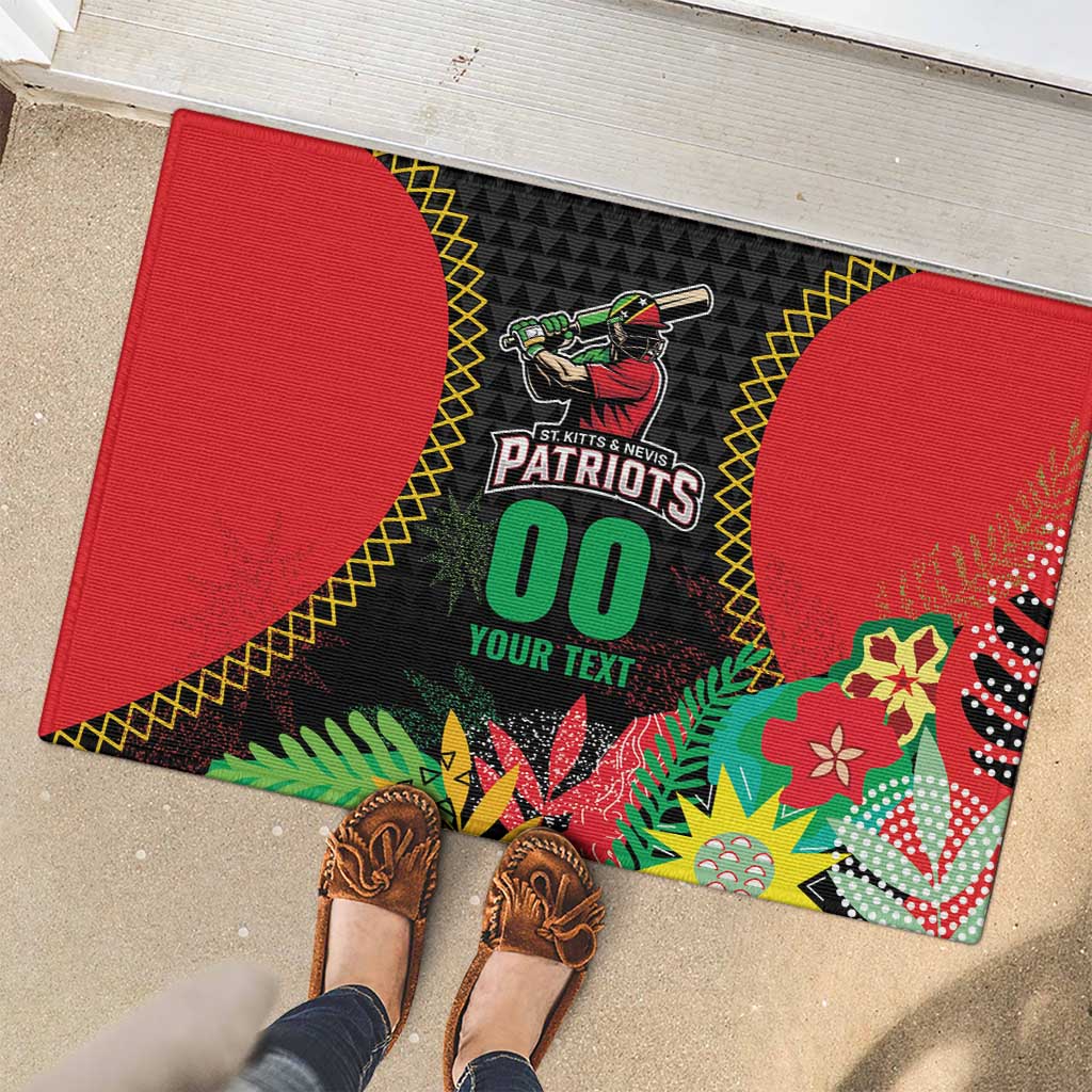 Custom Caribbean Cricket St Kitts and Nevis Rubber Doormat Two Islands One Fire Patriots Crown 2025 - Black - Wonder Print Shop