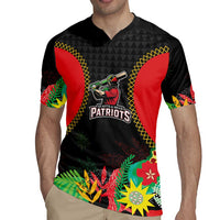Custom Caribbean Cricket St Kitts and Nevis Rugby Jersey Two Islands One Fire Patriots Crown 2025 - Black - Wonder Print Shop