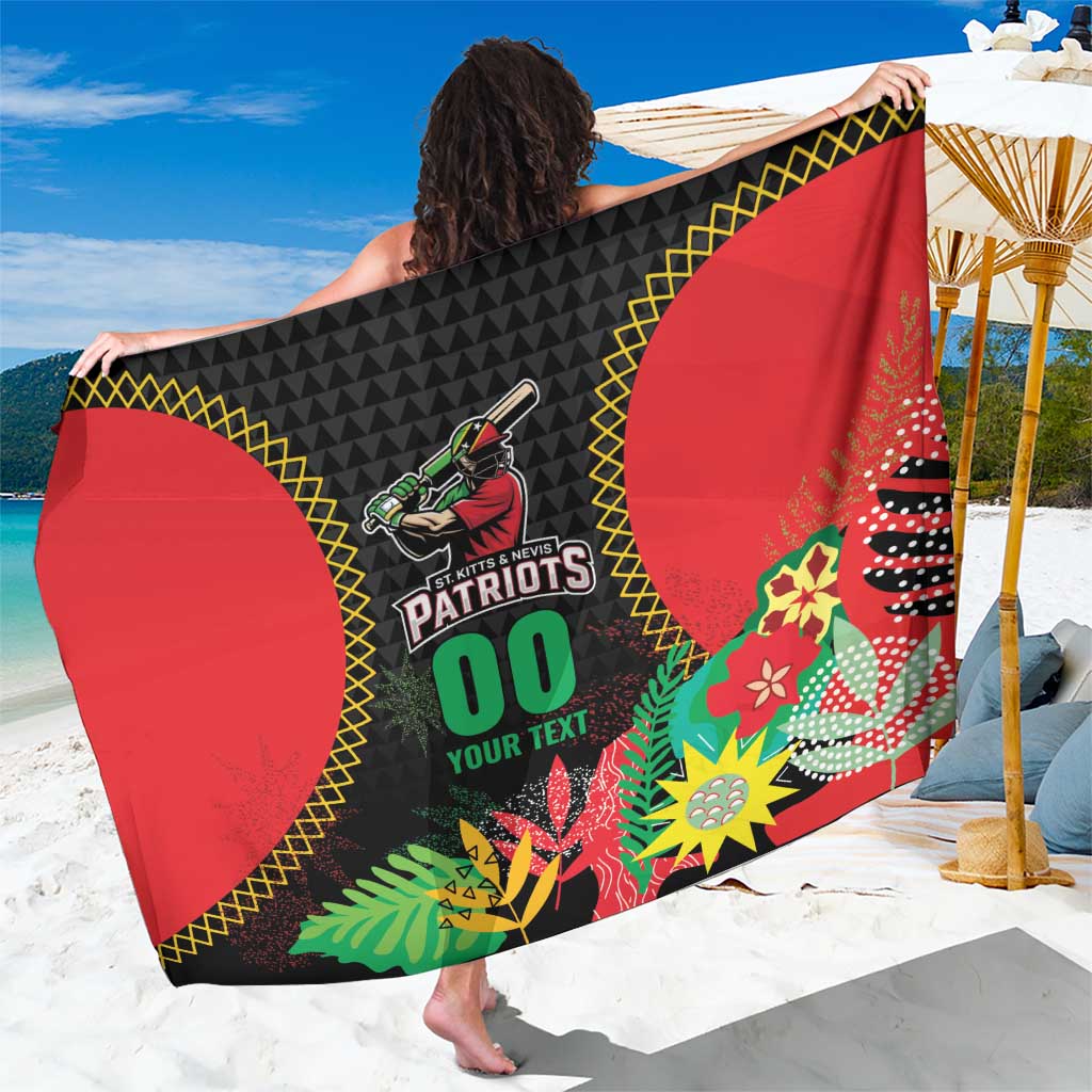 Custom Caribbean Cricket St Kitts and Nevis Sarong Two Islands One Fire Patriots Crown 2025 - Black - Wonder Print Shop