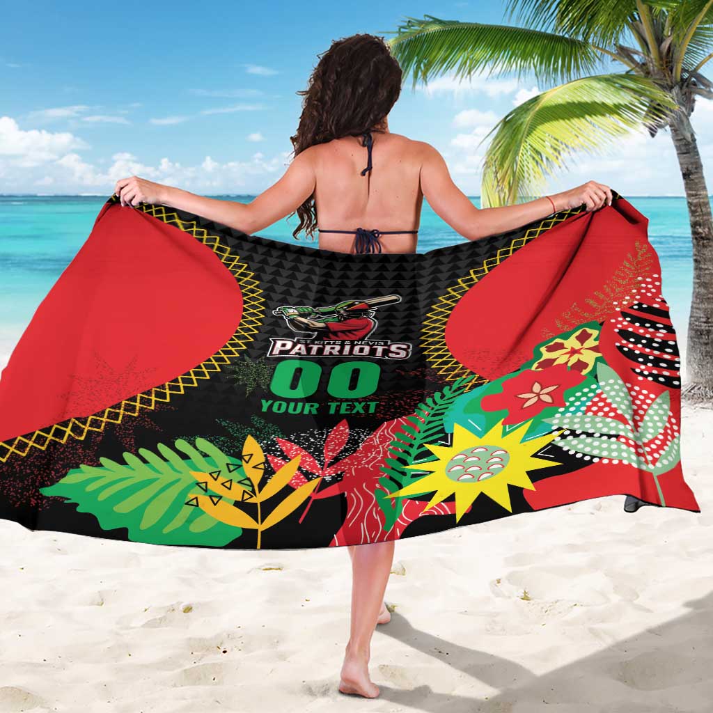 Custom Caribbean Cricket St Kitts and Nevis Sarong Two Islands One Fire Patriots Crown 2025 - Black - Wonder Print Shop