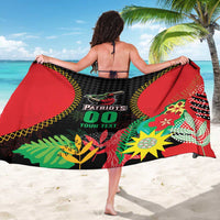 Custom Caribbean Cricket St Kitts and Nevis Sarong Two Islands One Fire Patriots Crown 2025 - Black - Wonder Print Shop