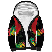 Custom Caribbean Cricket St Kitts and Nevis Sherpa Hoodie Two Islands One Fire Patriots Crown 2025 - Black - Wonder Print Shop