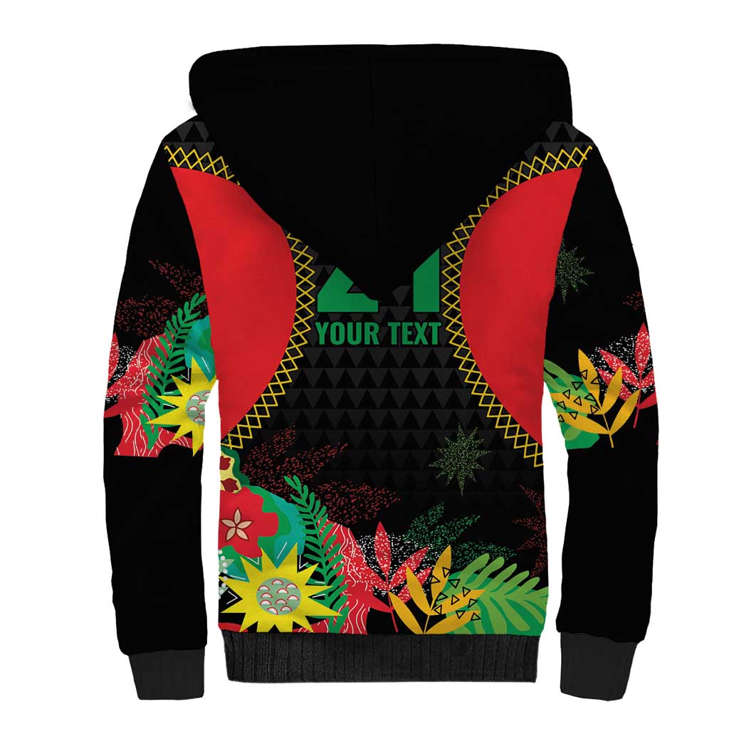 Custom Caribbean Cricket St Kitts and Nevis Sherpa Hoodie Two Islands One Fire Patriots Crown 2025 - Black - Wonder Print Shop