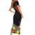Custom Caribbean Cricket St Kitts and Nevis Short Sleeve Bodycon Dress Two Islands One Fire Patriots Crown 2025 - Black - Wonder Print Shop
