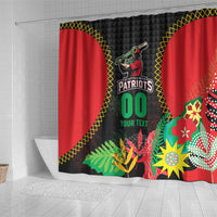 Custom Caribbean Cricket St Kitts and Nevis Shower Curtain Two Islands One Fire Patriots Crown 2025 - Black - Wonder Print Shop