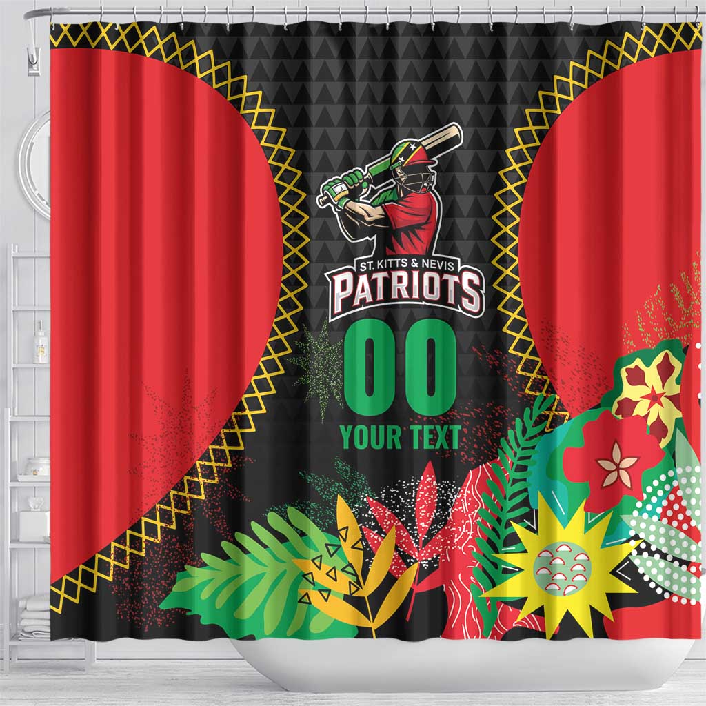 Custom Caribbean Cricket St Kitts and Nevis Shower Curtain Two Islands One Fire Patriots Crown 2025 - Black - Wonder Print Shop