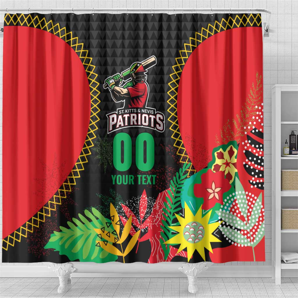 Custom Caribbean Cricket St Kitts and Nevis Shower Curtain Two Islands One Fire Patriots Crown 2025 - Black - Wonder Print Shop