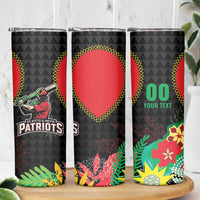 Custom Caribbean Cricket St Kitts and Nevis Skinny Tumbler Two Islands One Fire Patriots Crown 2025 - Black - Wonder Print Shop